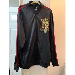 Old Skool Urban Wear since 1996 Full Zip Black Red Gold Crown Jacket Size 4X